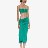 Christopher Esber - Droplet Crystal Pendant Ruched Bandeau