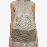 Christopher Esber - Moonlit Patina Lace Zipped One Piece
