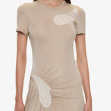 Christopher Esber - Paisley Lace Rib Tee Dress