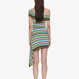 Christopher Esber - Stripe Knit Extension Drape Mini Dress