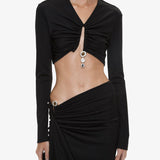 Christopher Esber - Droplet Crystal Pendant Long Sleeve Top