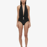 Christopher Esber - Crystal Pendant Ruched One Piece