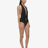 Christopher Esber - Crystal Pendant Ruched One Piece