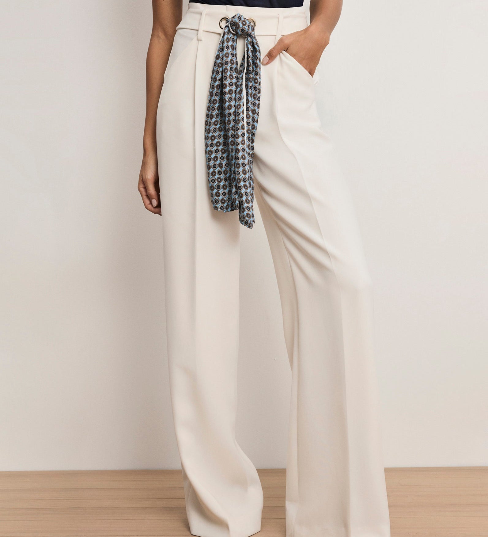 Veronica Beard - Tai Belted Wide - Leg Pant