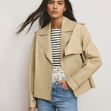 Veronica Beard - Heathcliff Cropped Leather Trench Coat