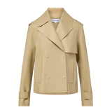 Veronica Beard - Heathcliff Cropped Leather Trench Coat