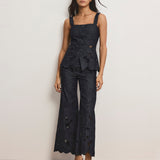 Veronica Beard - Osborne Wide - Leg Eyelet Pant