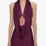 Christopher Esber - Cesura Cowl Lace Halter Gown