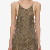 Christopher Esber - Gilded Chevron Lace Tank Dress