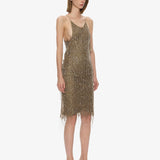 Christopher Esber - Gilded Chevron Lace Tank Dress