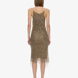 Christopher Esber - Gilded Chevron Lace Tank Dress