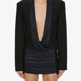 Christopher Esber - Tuxedo Contrast Wool Blazer Dress