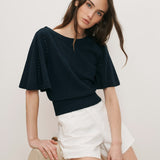 Veronica Beard - Rhennan Pointelle Knit Top