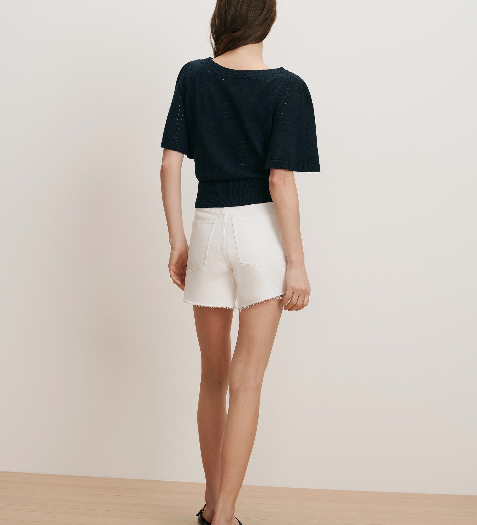 Veronica Beard - Rhennan Pointelle Knit Top
