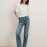 Veronica Beard - Rhennan Pointelle Knit Top