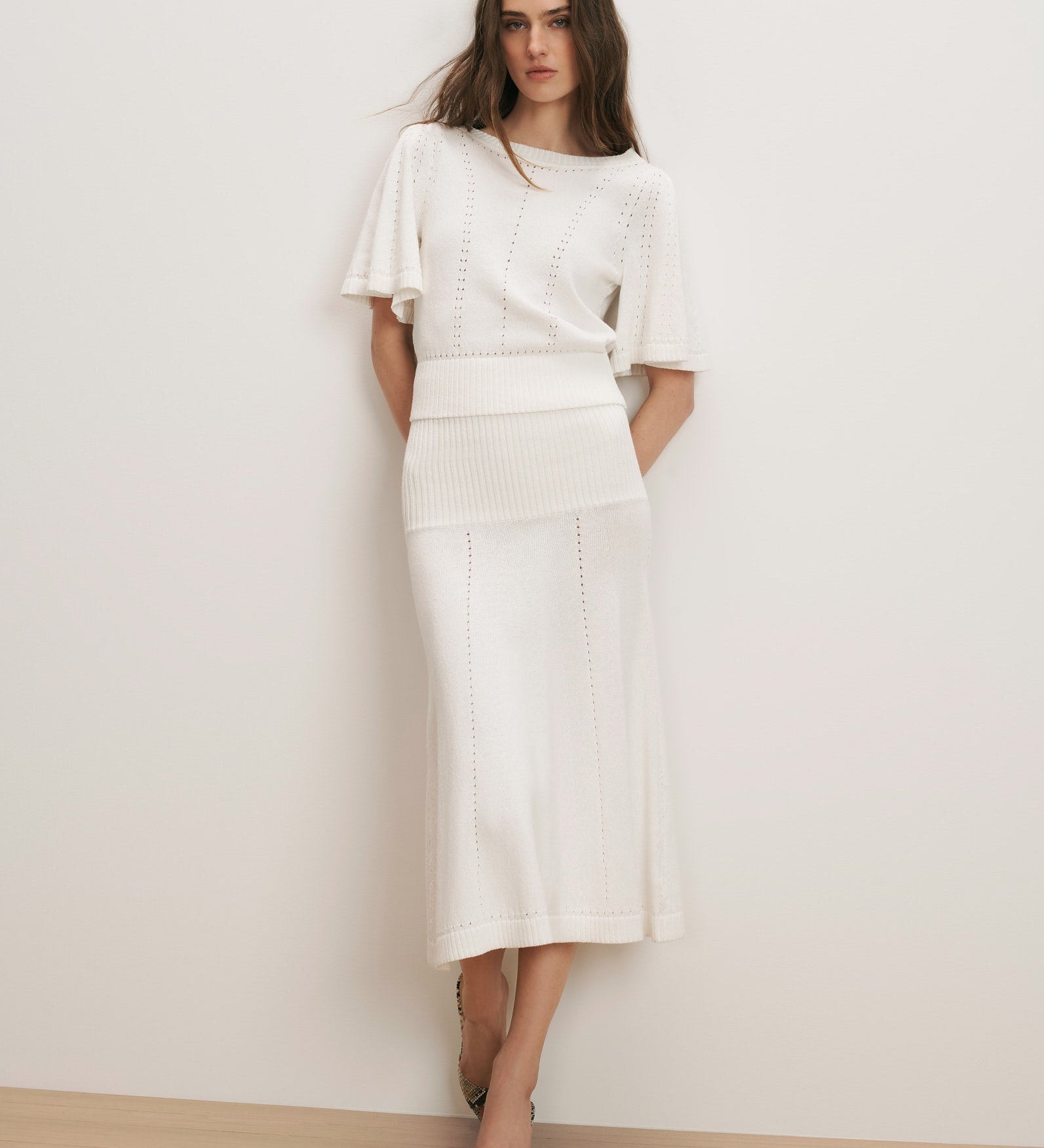 Veronica Beard - Rhennan Pointelle Knit Top
