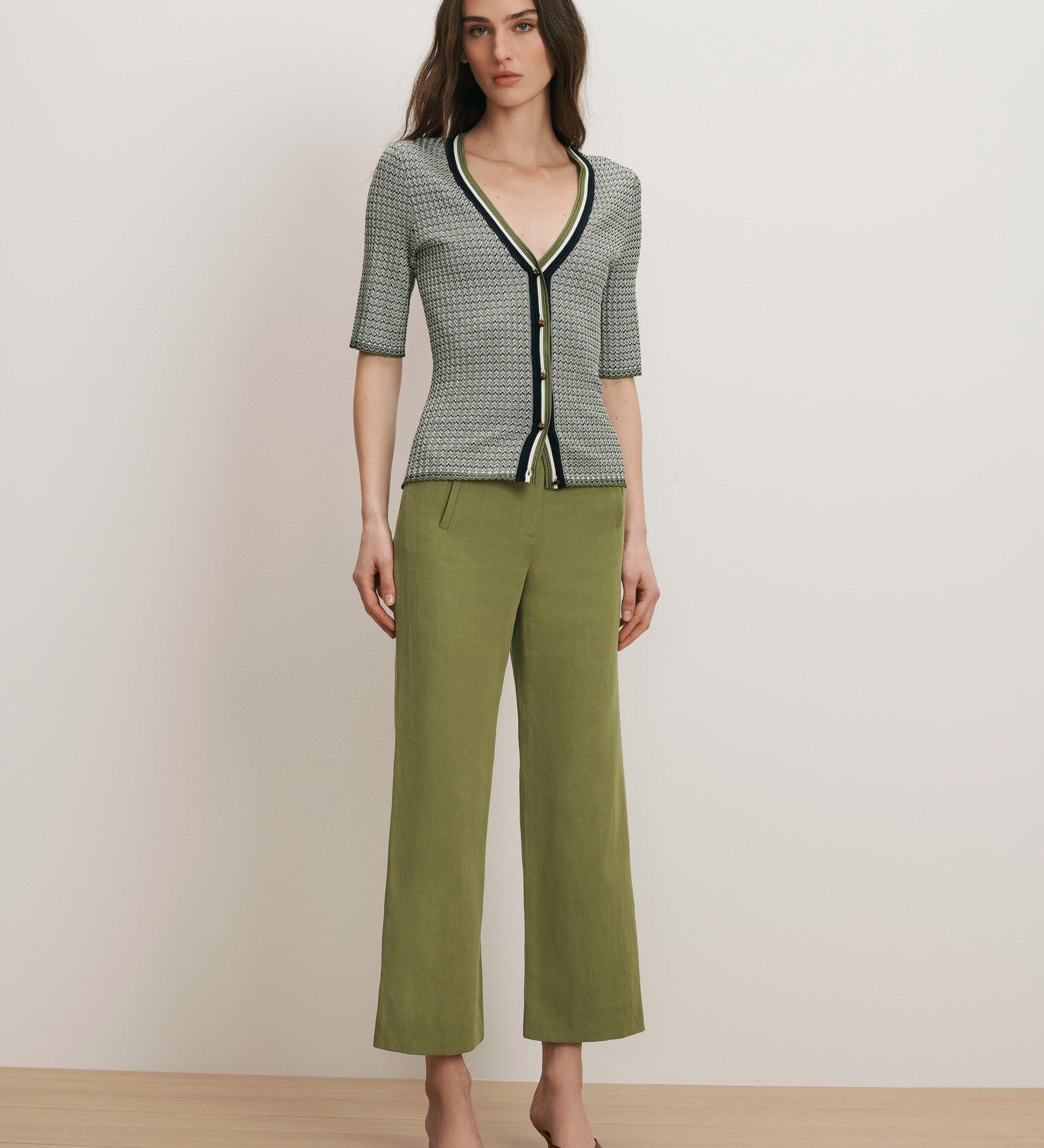 Veronica Beard - Calliope Knit Button - Front Top