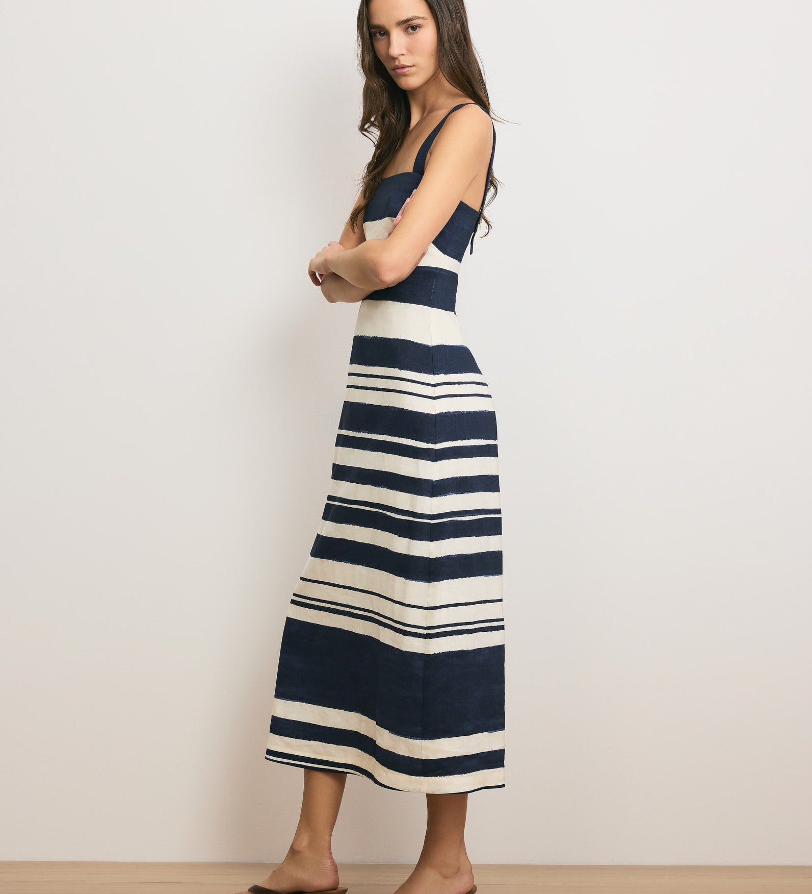Veronica Beard - Ella Striped Linen Midi Dress