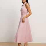 Veronica Beard - Mackey Seersucker Halter Midi Dress