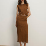 Veronica Beard - Malou Linen Midi Skirt