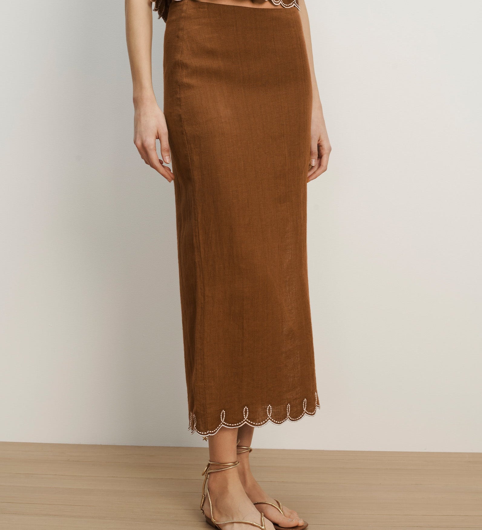 Veronica Beard - Malou Linen Midi Skirt