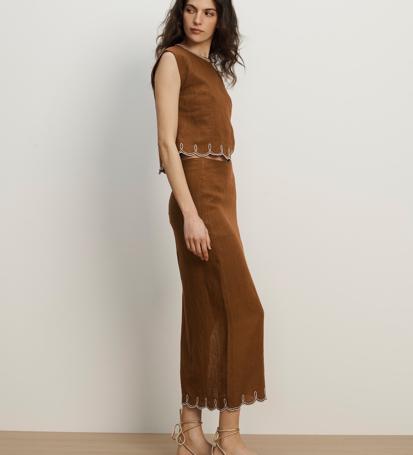 Veronica Beard - Malou Linen Midi Skirt