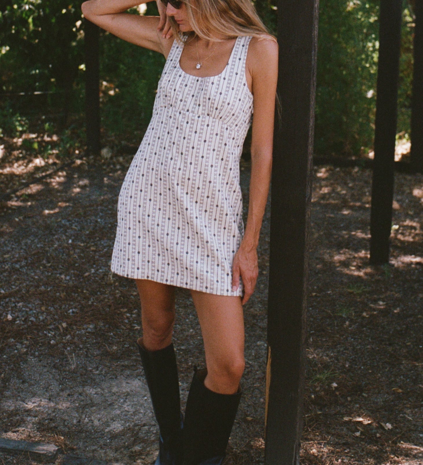 Ciao Lucia - Kirsten Embroidered Cotton Twill Dress
