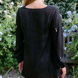 Ciao Lucia - Mirey Black Dupioni Dress