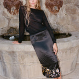 Ciao Lucia - Larine Black Charmeuse Skirt