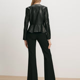 Veronica Beard - Quinn Leather Peplum Jacket