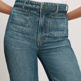 Veronica Beard - Crosbie Color - Block Slim Wide - Leg Jean
