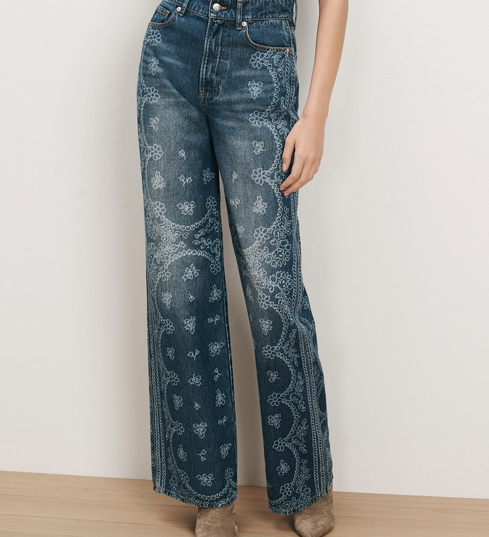Veronica Beard - Taylor Bandana Wide - Leg Jean