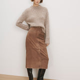 Veronica Beard - Callisian Suede Midi Skirt