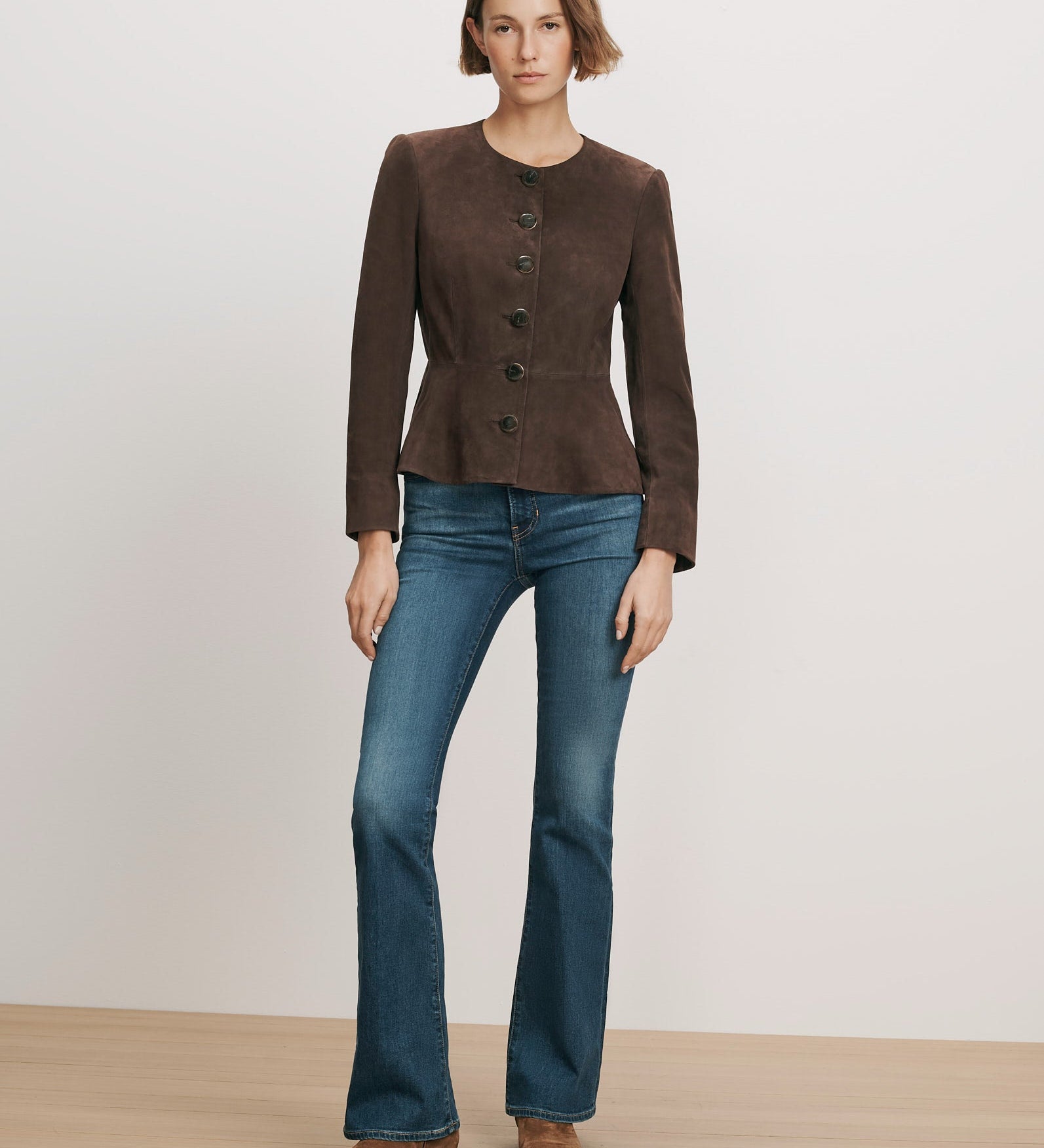 Veronica Beard - Quinn Suede Peplum Jacket