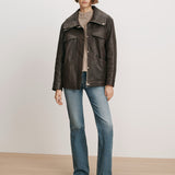 Veronica Beard - Silversmith Leather Dickey Jacket