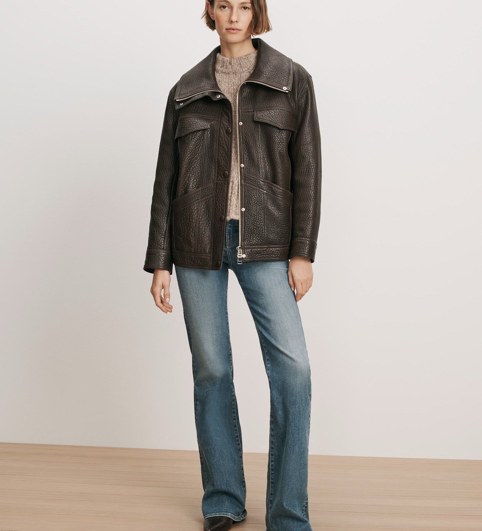 Veronica Beard - Silversmith Leather Dickey Jacket