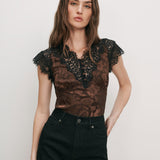 Veronica Beard - Pascaline Lace - Trimmed Top