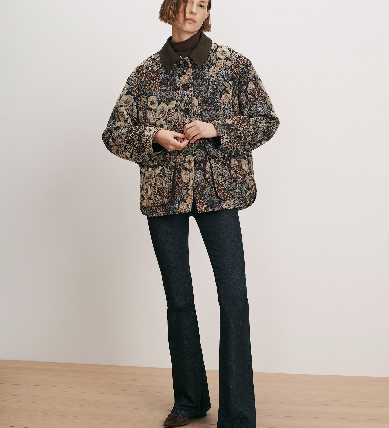Veronica Beard - Blake Removable - Collar Brocade Coat
