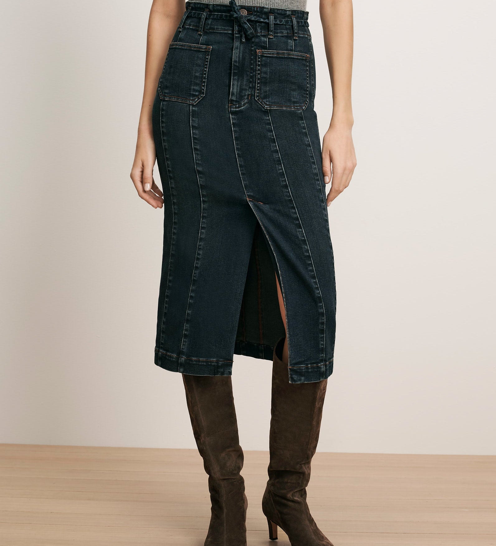 Veronica Beard - Pavana Denim Midi Skirt