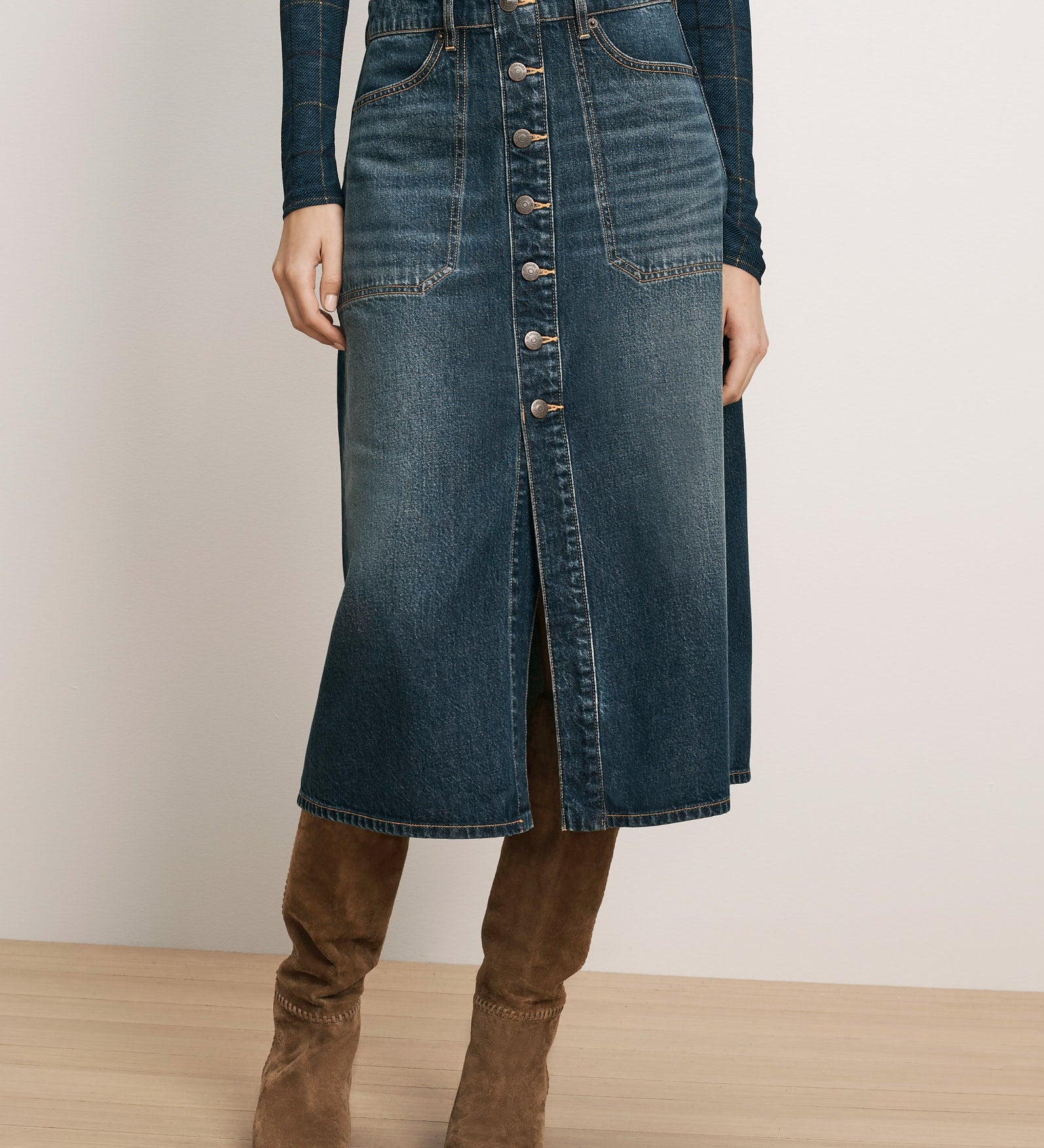 Veronica Beard - Hathaway Denim Maxi Skirt