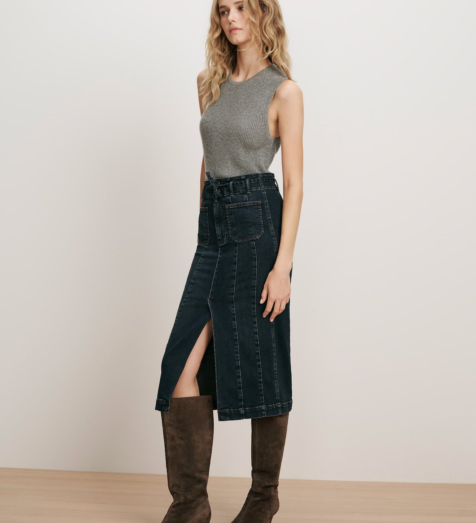Veronica Beard - Pavana Denim Midi Skirt