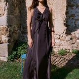 Ciao Lucia - Serena Brown Satin Dress