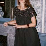 Ciao Lucia - Elea Embellished Cotton Dress Black
