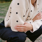 Ciao Lucia - Maija Polka Dot Cotton Cardigan Ivory