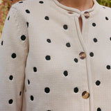 Ciao Lucia - Maija Polka Dot Cotton Cardigan Ivory