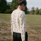 Ciao Lucia - Maija Polka Dot Cotton Cardigan Ivory