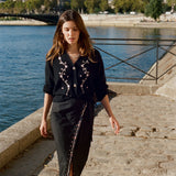 Ciao Lucia - Seraphine Embellished Cotton Fringe Skirt