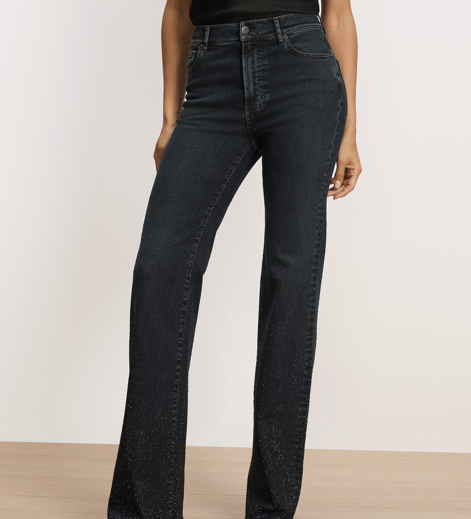 Veronica Beard - Crosbie Crystal Slim Wide - Leg Jean