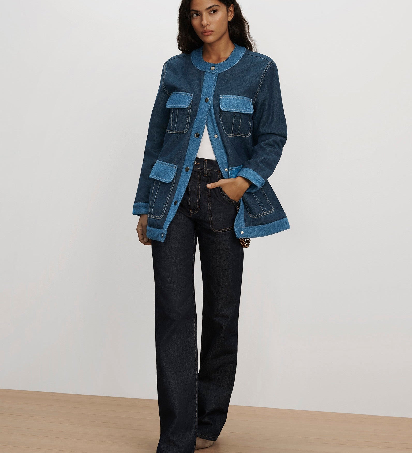 Veronica Beard - Curtis Sherpa - Lined Denim Jacket