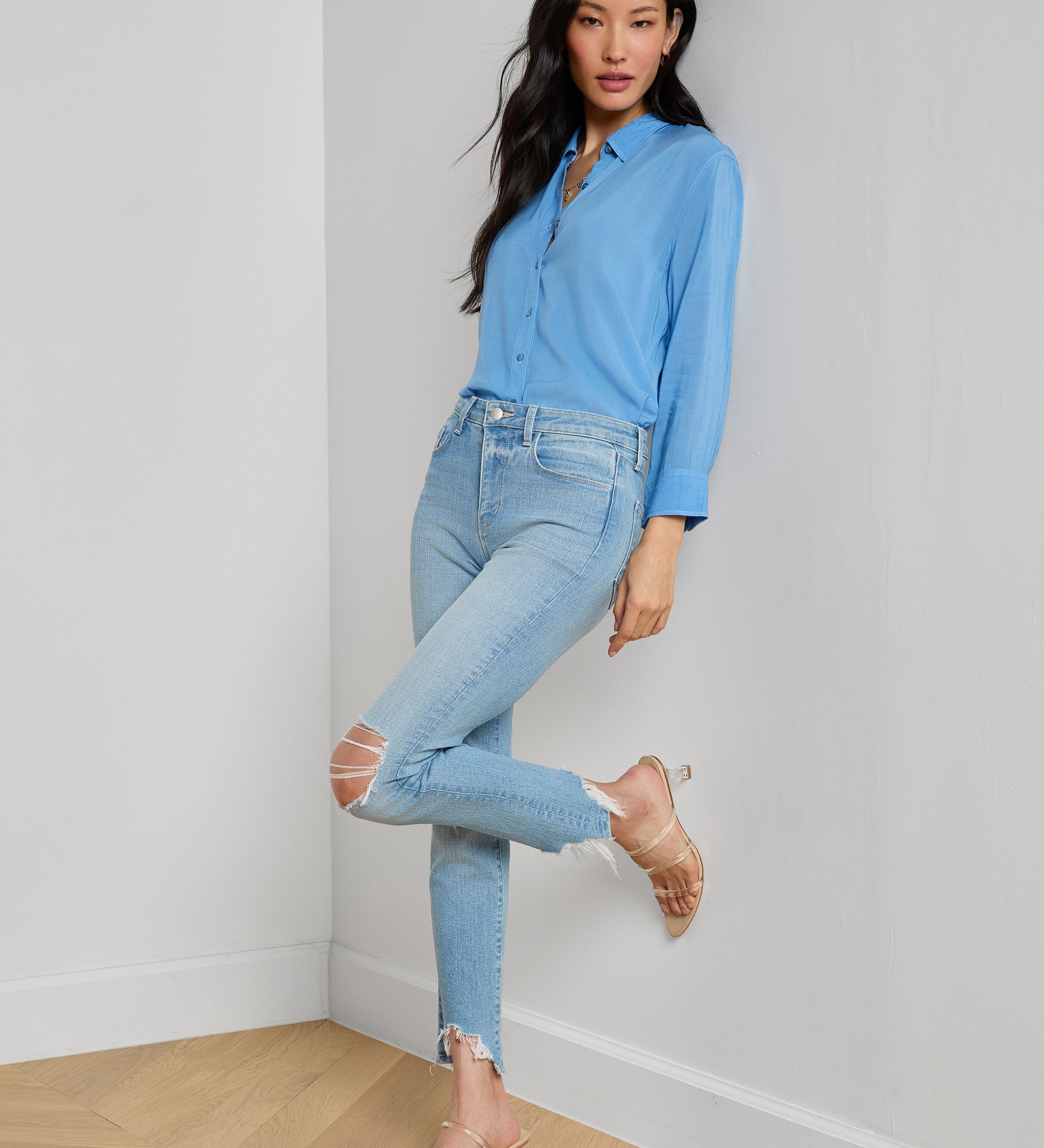 L'AGENCE - High Line Distressed Skinny Jean